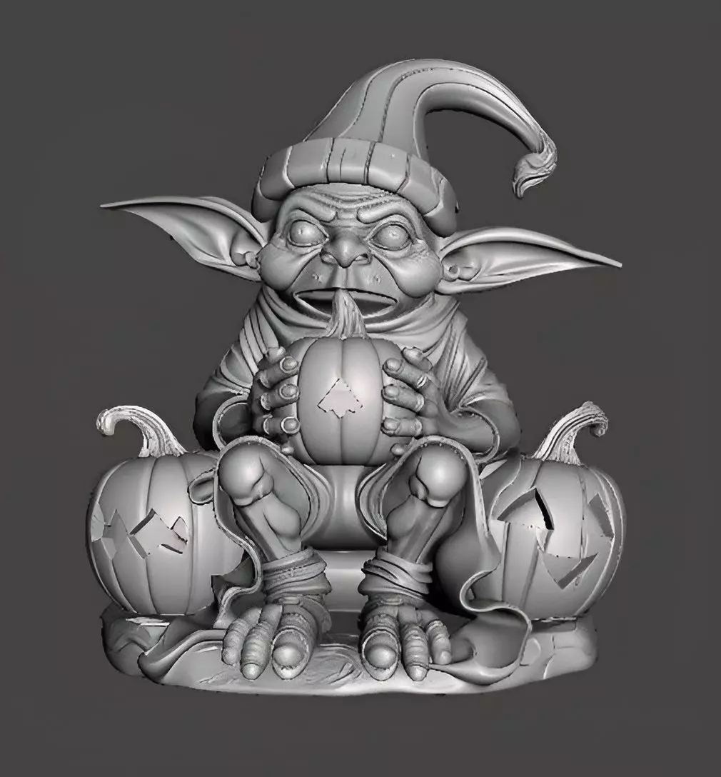 Halloween Goblin STL 3D Printable Pumpkin Creature Model 3D model