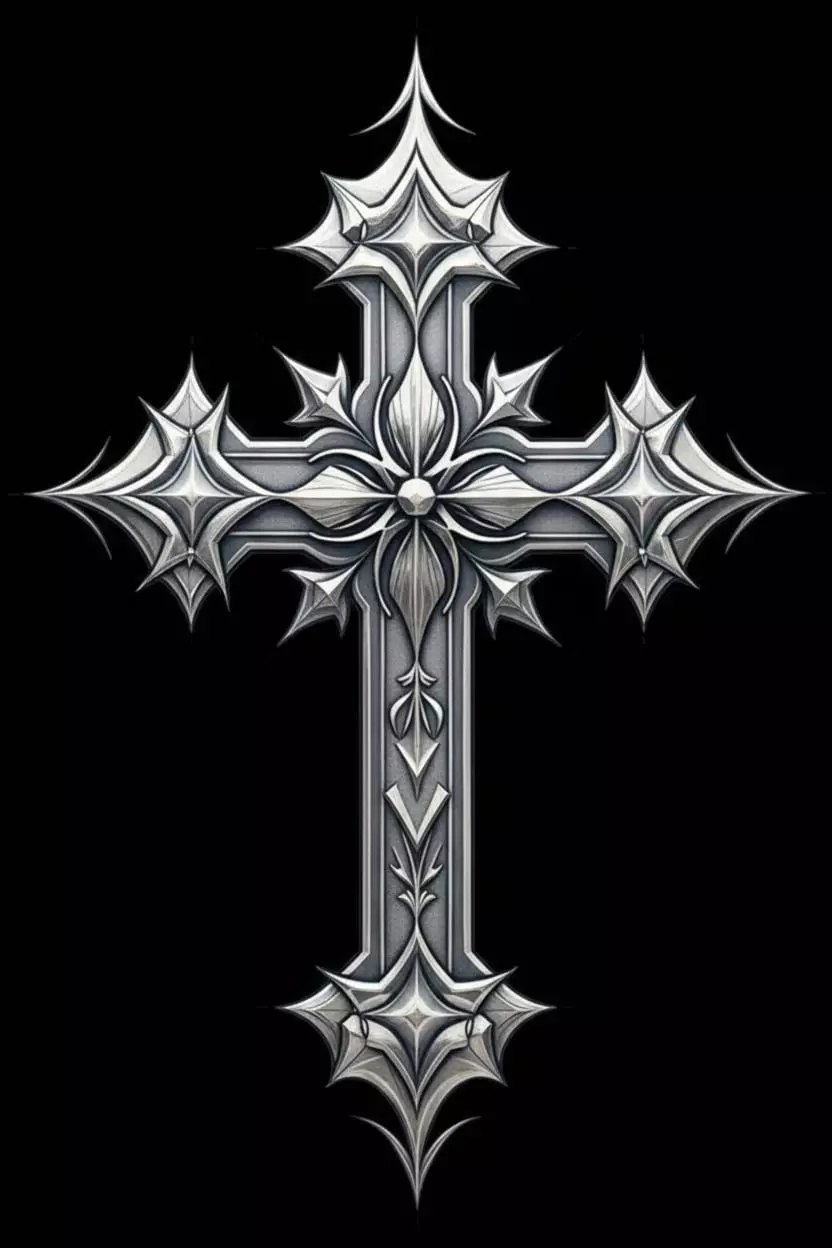 Gothic Cross Pendant Gothic Hip Hop Cross Pendant Cross Pendant 3D print model