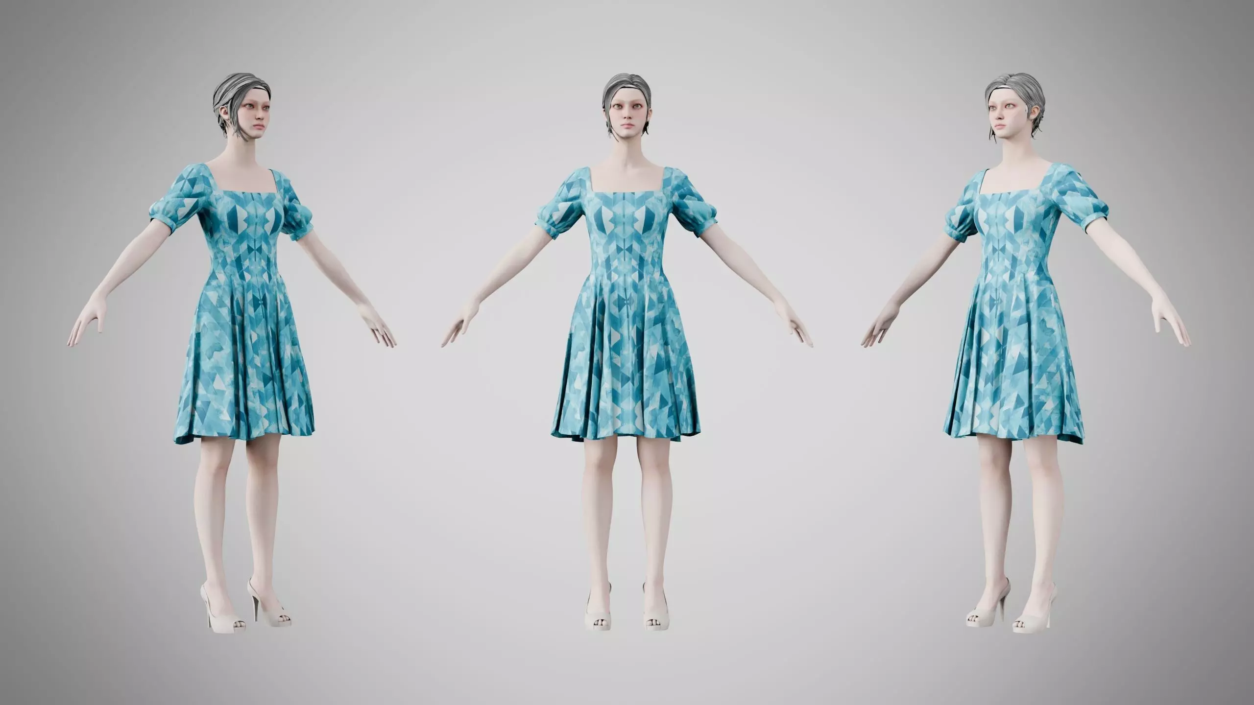 Dress 26 Oceanic Mosaic v2 Low-poly 3D model