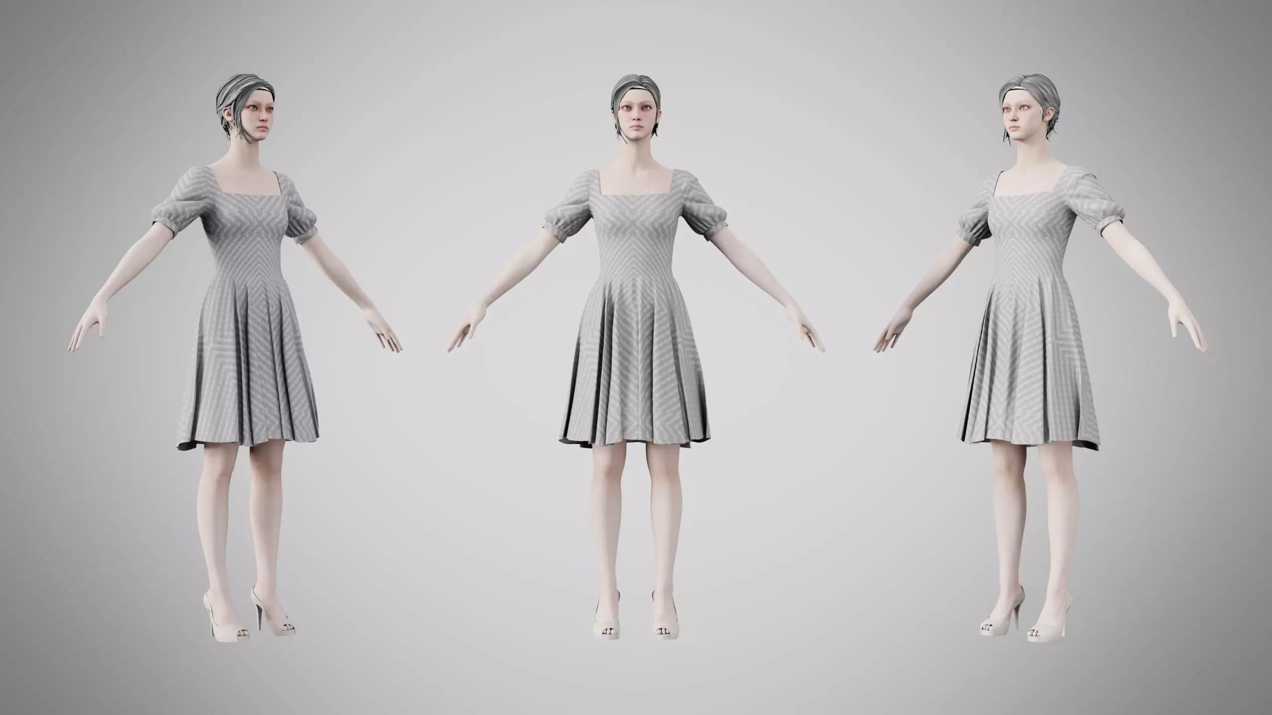 Dress 26 Platinum Emboss Weave Low-poly 3D model