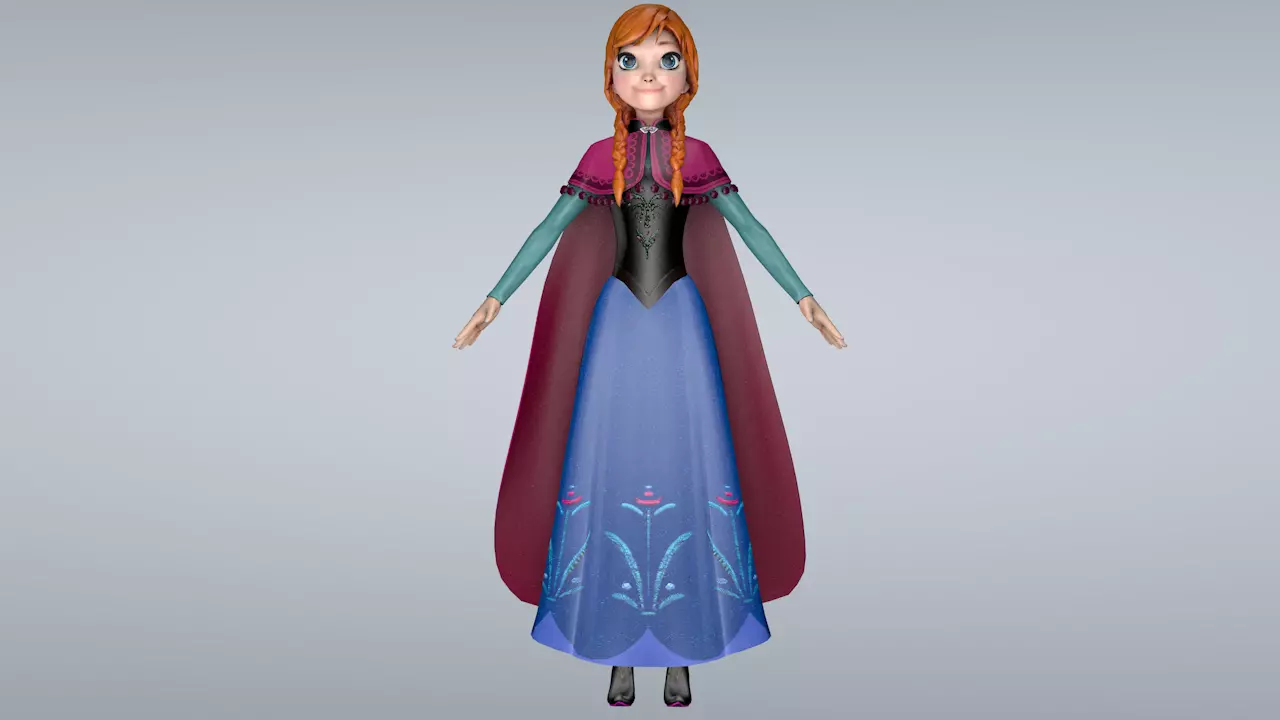 Anna Frozen Low-poly 3D model