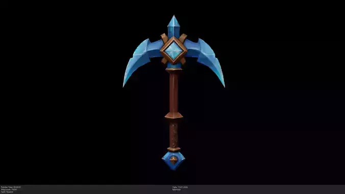 Stylized Crystal Pickaxe Game Ready - AI