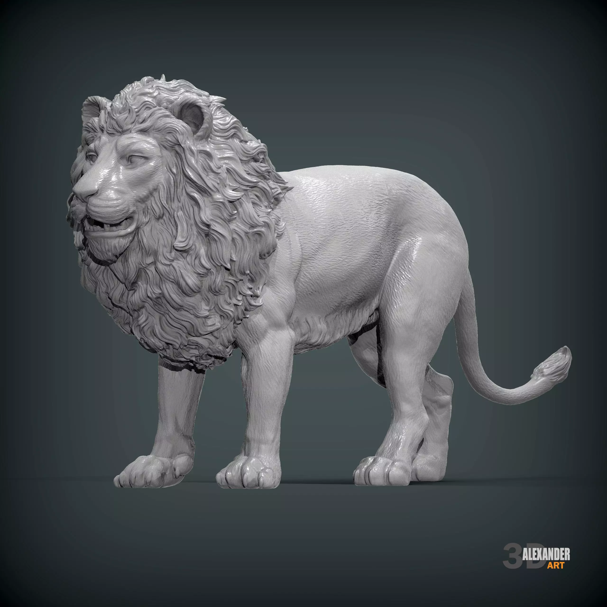 Lion sculpture 3D print model