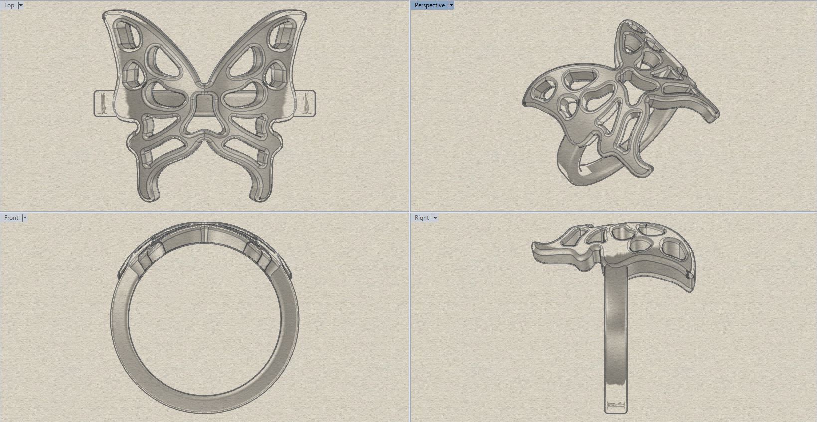 Butterfly Dress Ring 3D print model_10