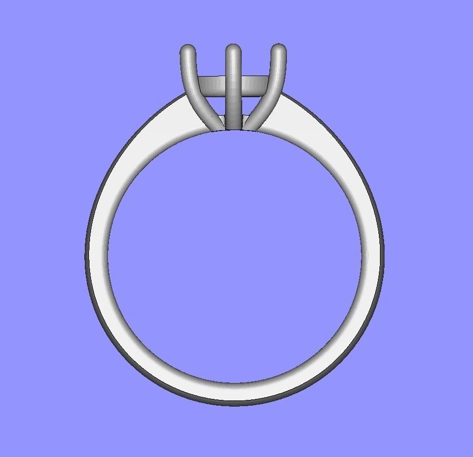 Classic 6 Claw Solitaire Ring 3D print model_2