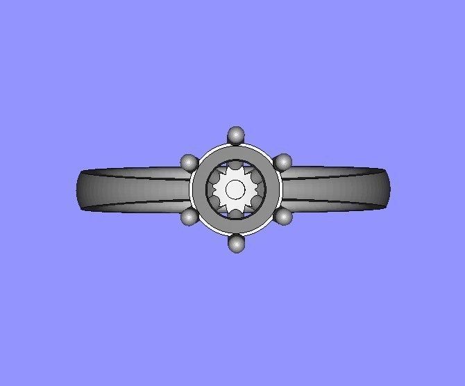 Classic 6 Claw Solitaire Ring 3D print model_4