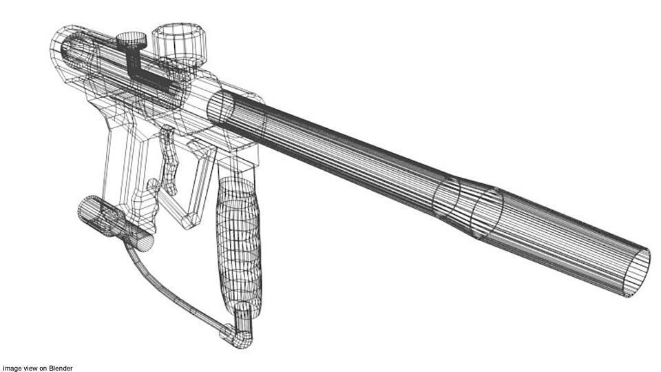 Paintball Marker Speedball Type 1 3D model CGTrader