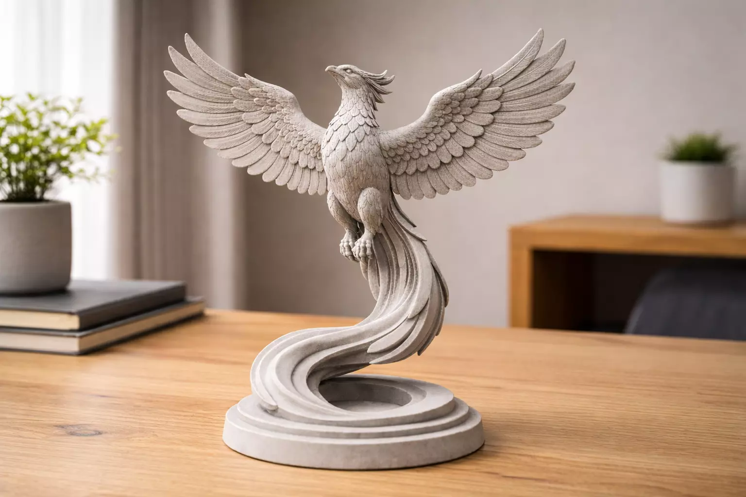 Eternal Ascension Phoenix Statue - Fantasy Bird STL Sculpture 3D print model
