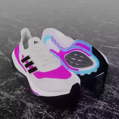 ADIDAS ULTRA BOOST 2021 - PINK 3D SHOES Low-poly 3D model