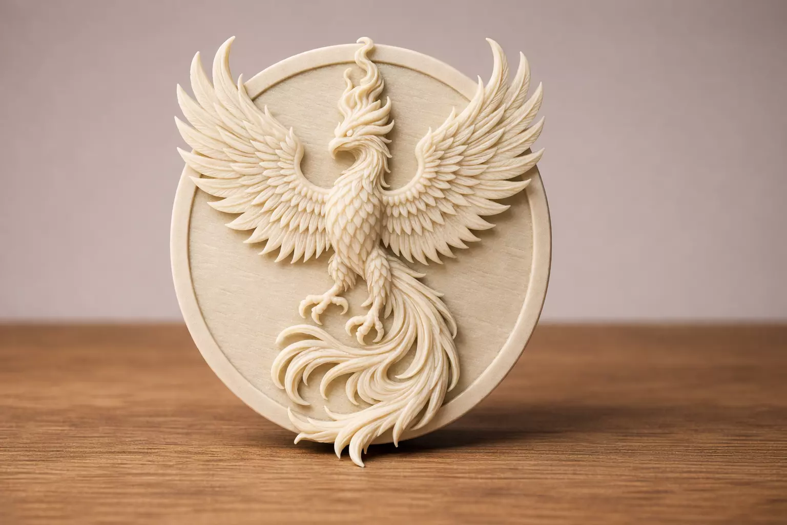 Phoenix Relief Medallion Fantasy Collectible Statue 3D print model