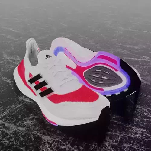 ADIDAS ULTRA BOOST 2021 - RED 3D SHOES Low-poly 3D model