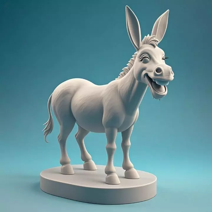 3246Laughing Donkey 3D Printed Full Figure Statue STL 3D print model