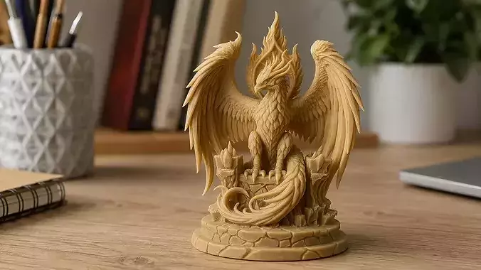 Phoenix Throne Collectible Statue Fantasy Miniature