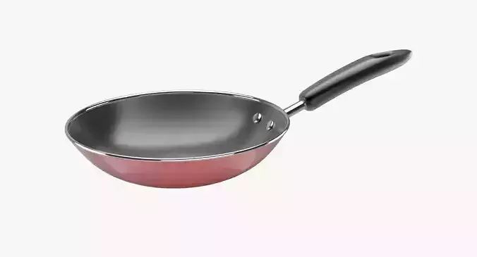 Pan 2 frying with handle 3D model