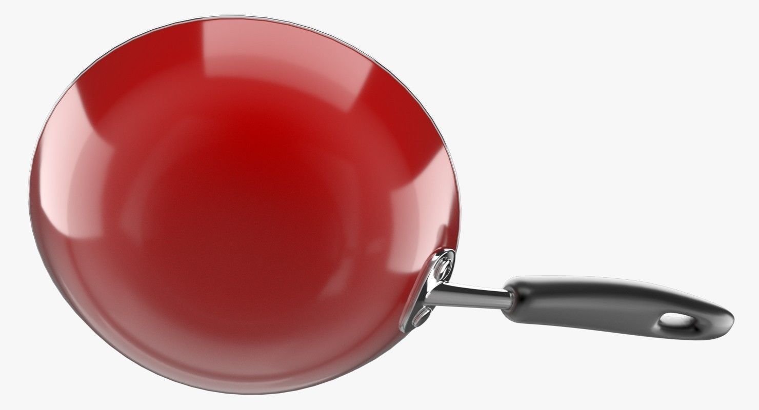 Pan 2 frying with handle 3D model_3
