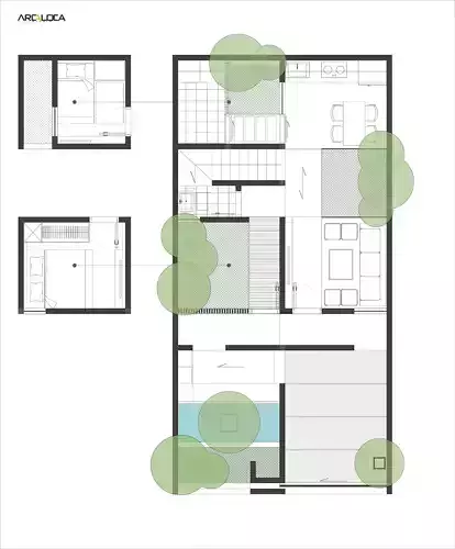 3D Model Modern Minimalist 2 Story House in Contemporary Style 3D model 4
