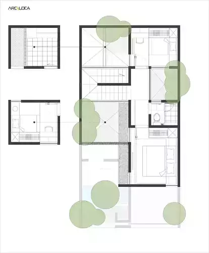 3D Model Modern Minimalist 2 Story House in Contemporary Style 3D model 5