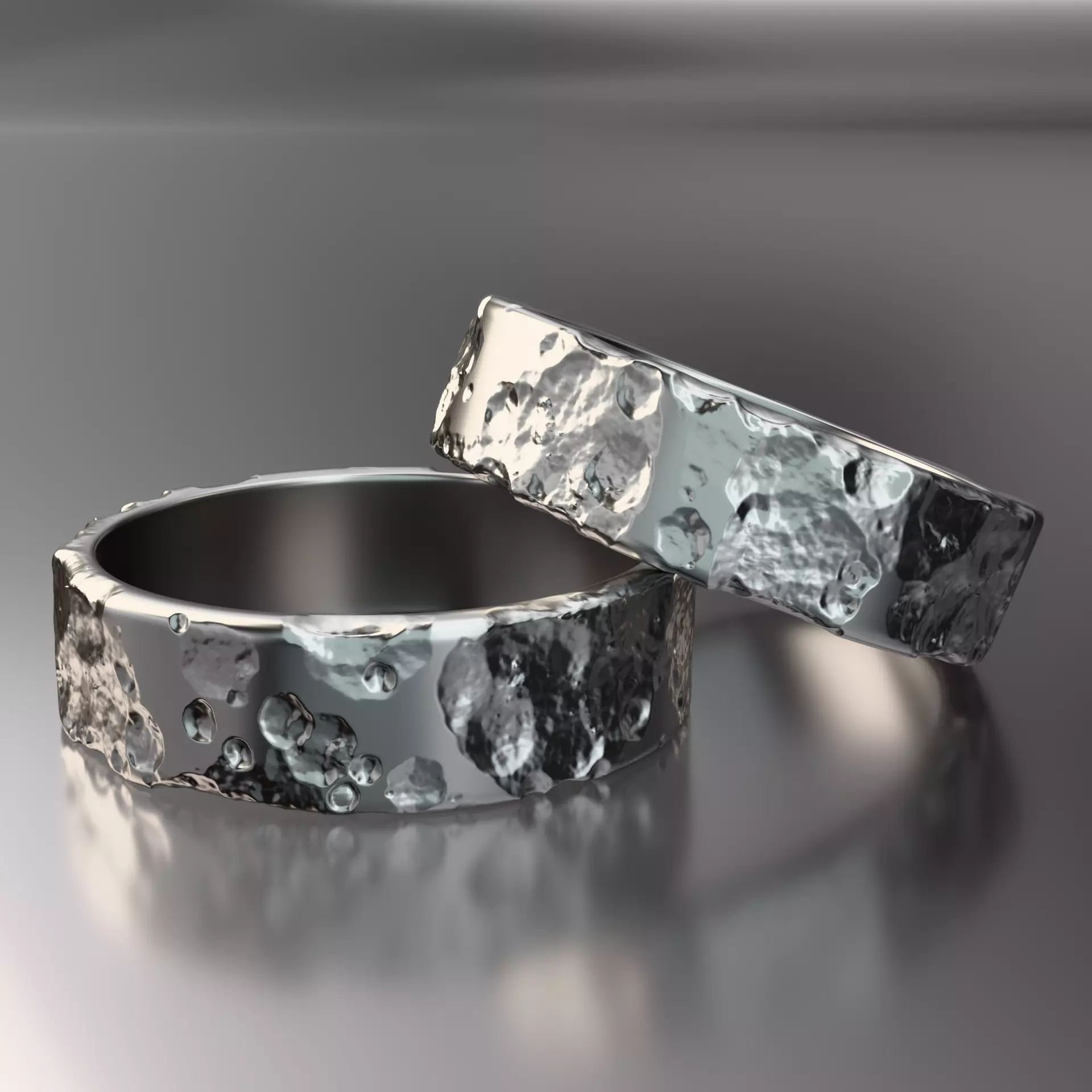 Band moon wedding mens Ring 3D print model