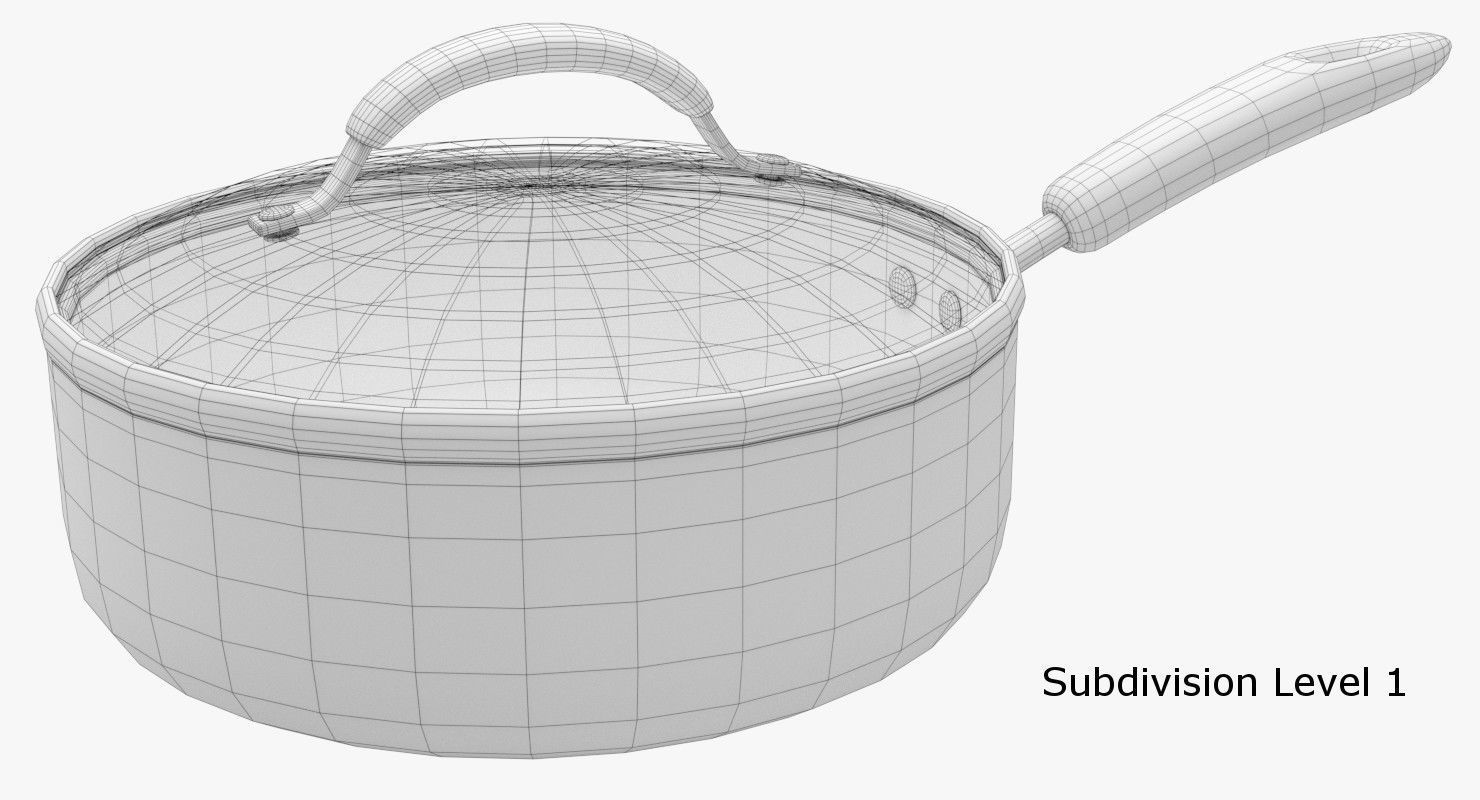 Pot 1 3D saucepan with handle 3D model_6