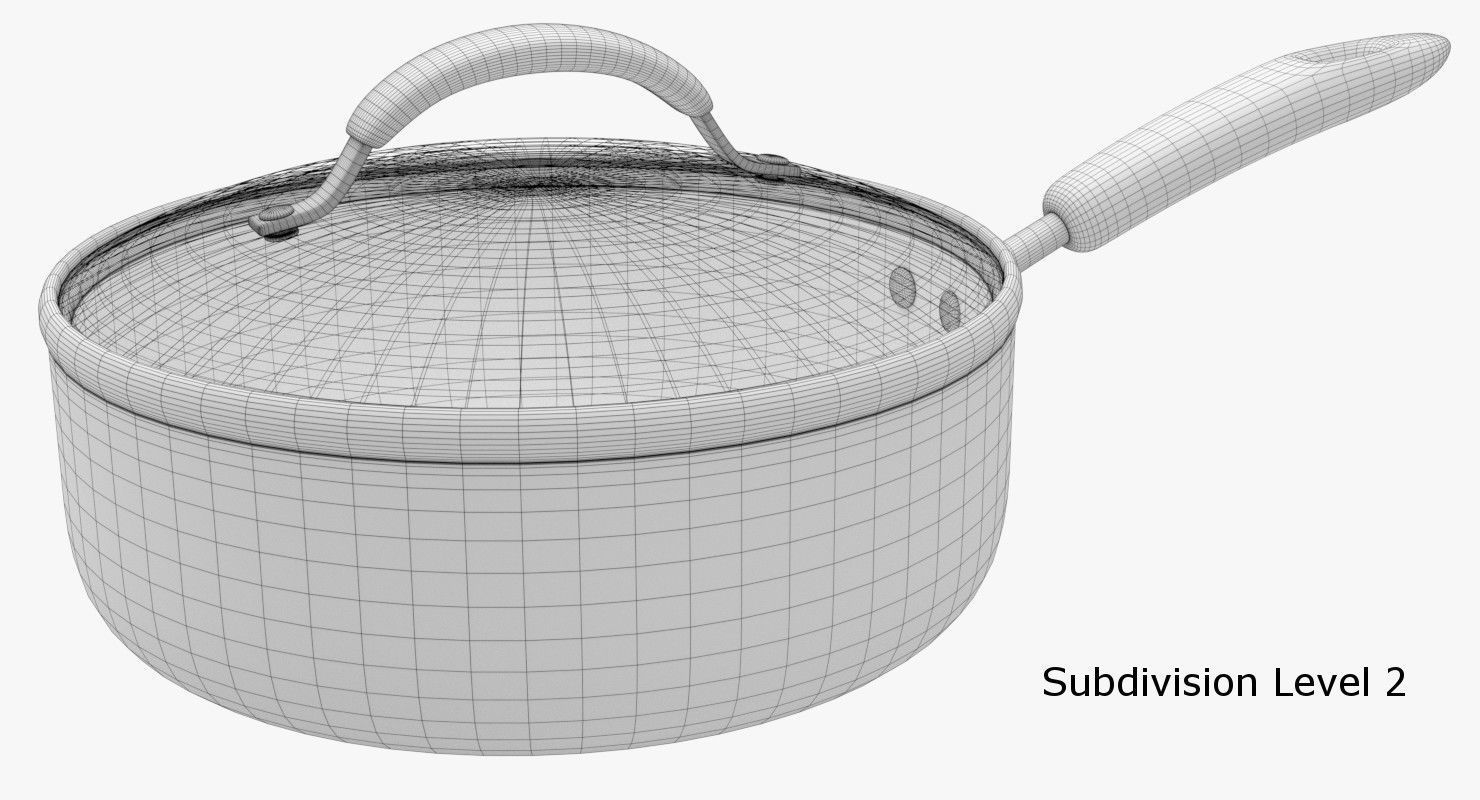 Pot 1 3D saucepan with handle 3D model_7