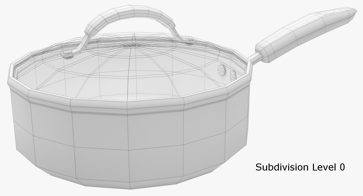 Pot 1 3D saucepan with handle 3D model_5