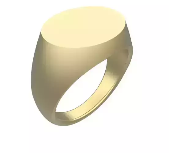 Flat Oval Top Signet Ring