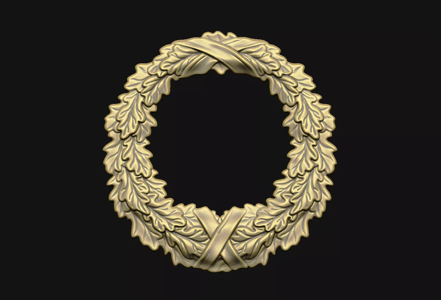 wreath frame laurel oak leaves garland relief ornament 3D print model