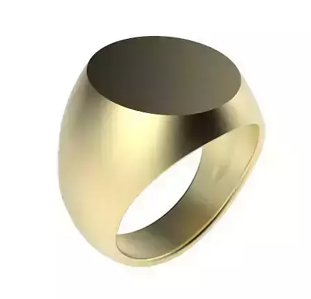 17mm x 15mm Oval Top Signet Ring