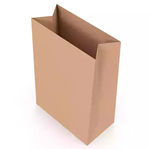 Paper Bag 2 Low-poly 3D model 4