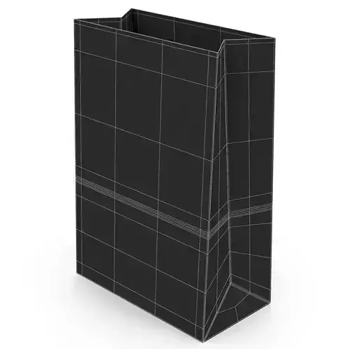 Paper Bag 2 Low-poly 3D model 6