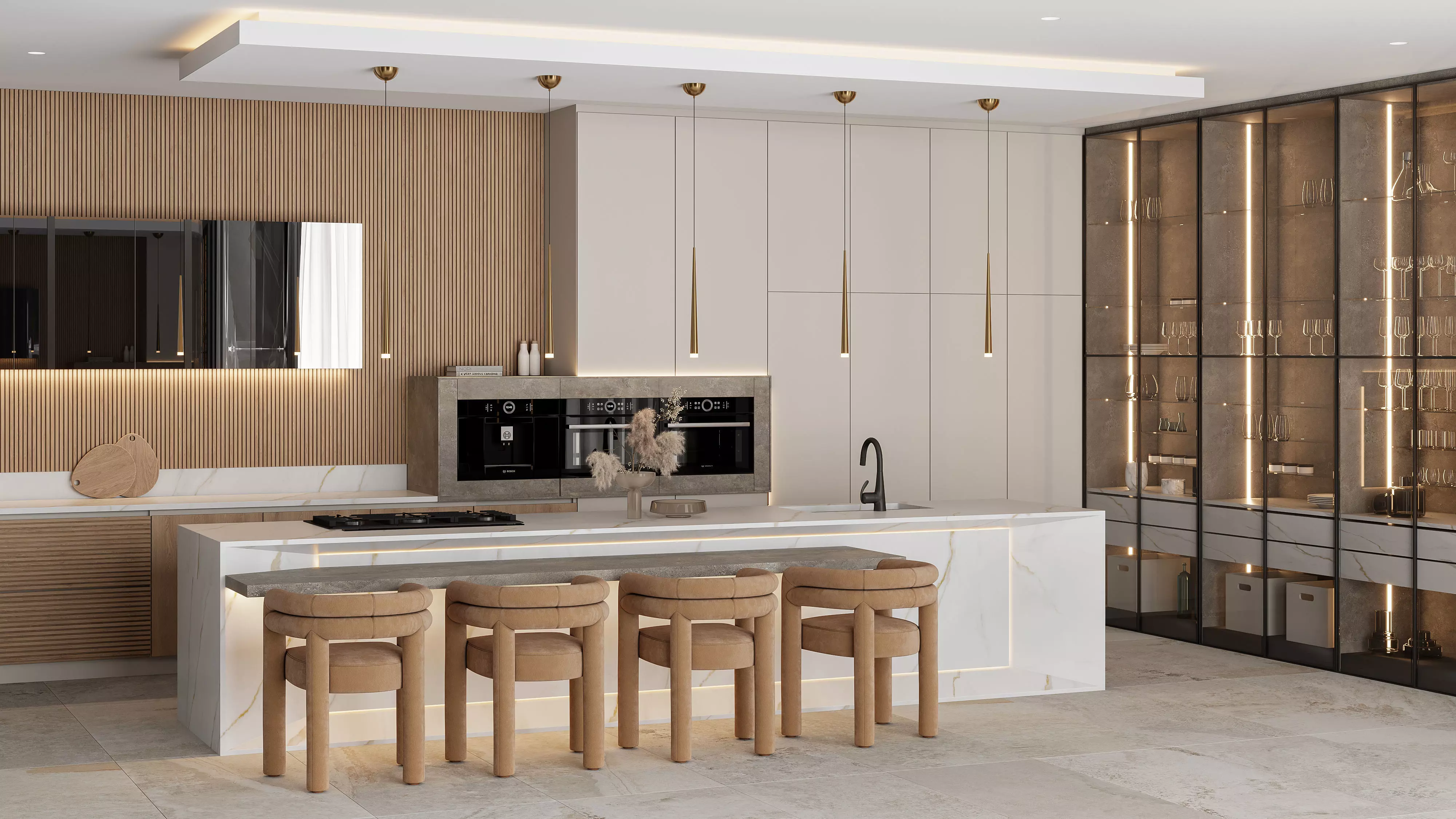 Modern Kitchen Interior Scene 3D model