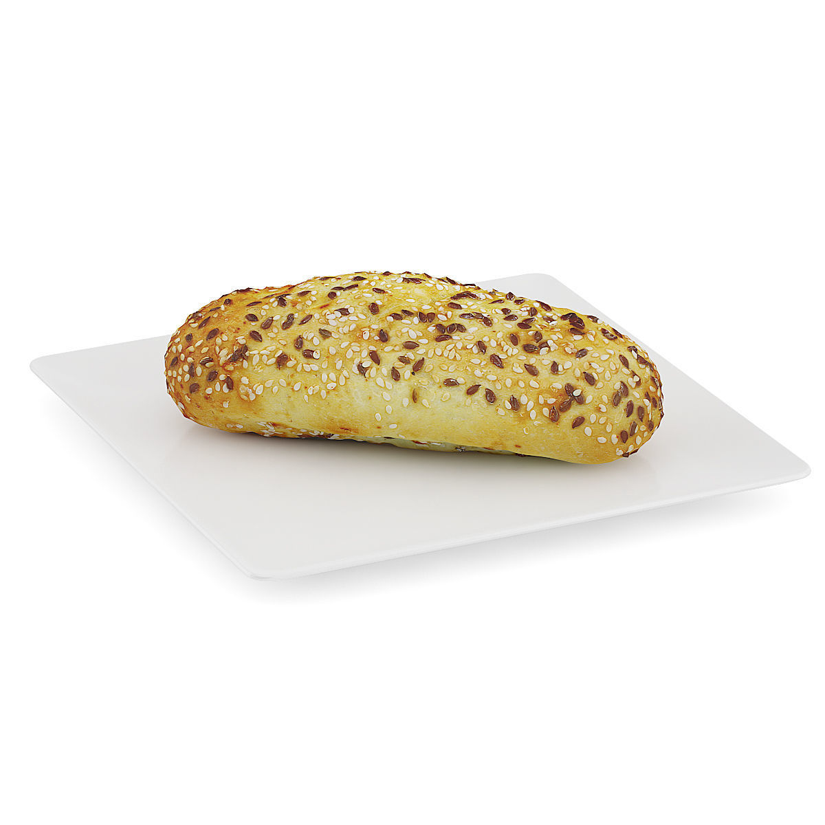 Bun with Sesame Seeds 3D model_2