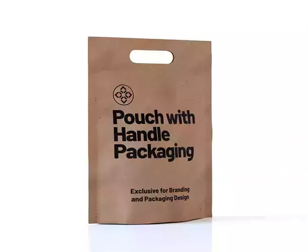 Pouch with Handle Packaging 3D model 4