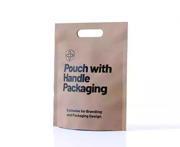 Pouch with Handle Packaging 3D model 6