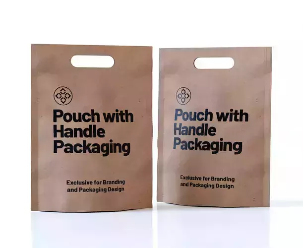 Pouch with Handle Packaging 3D model 2