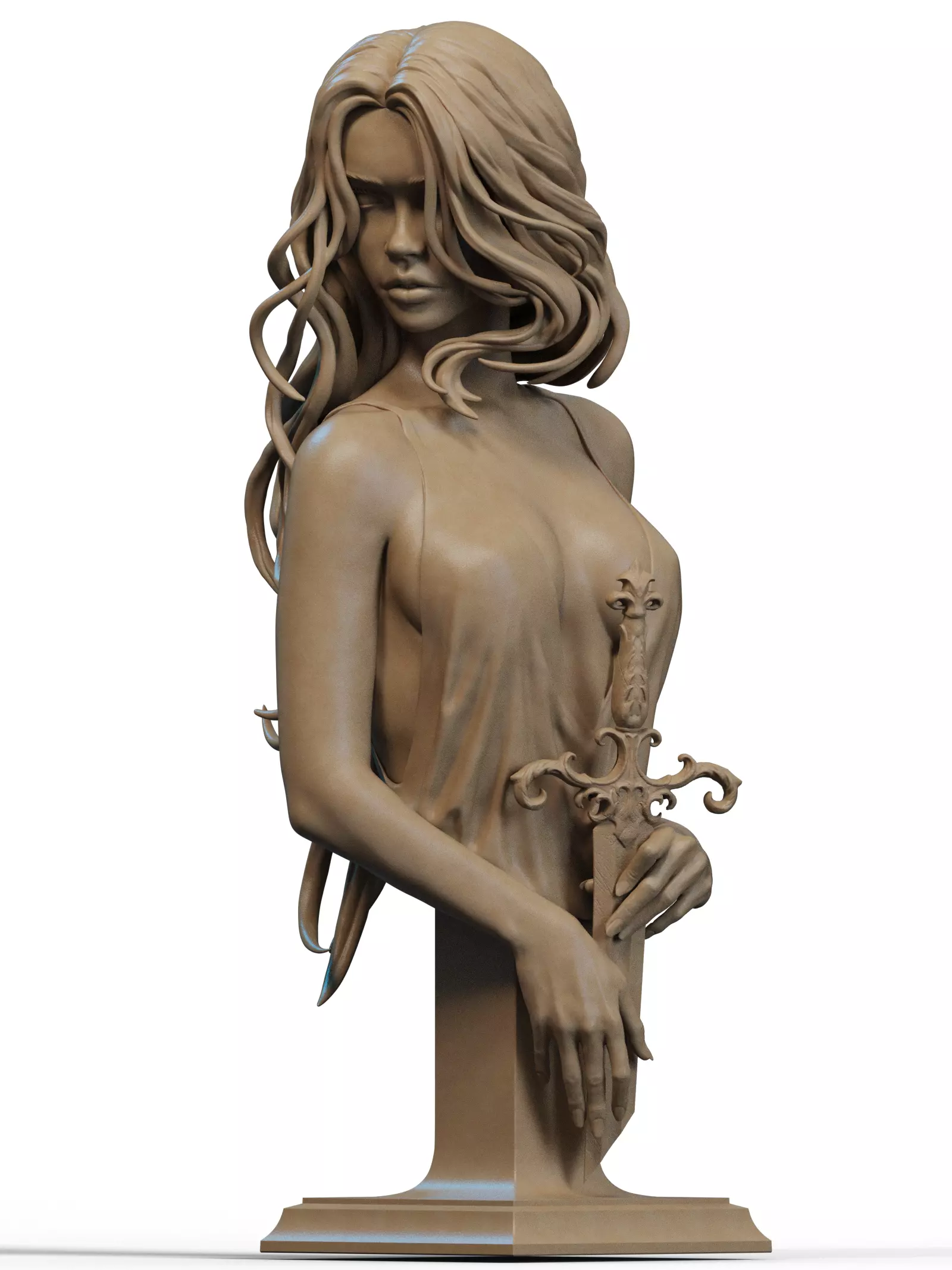 Lady of the Lake Bust 3D Print 3D print model