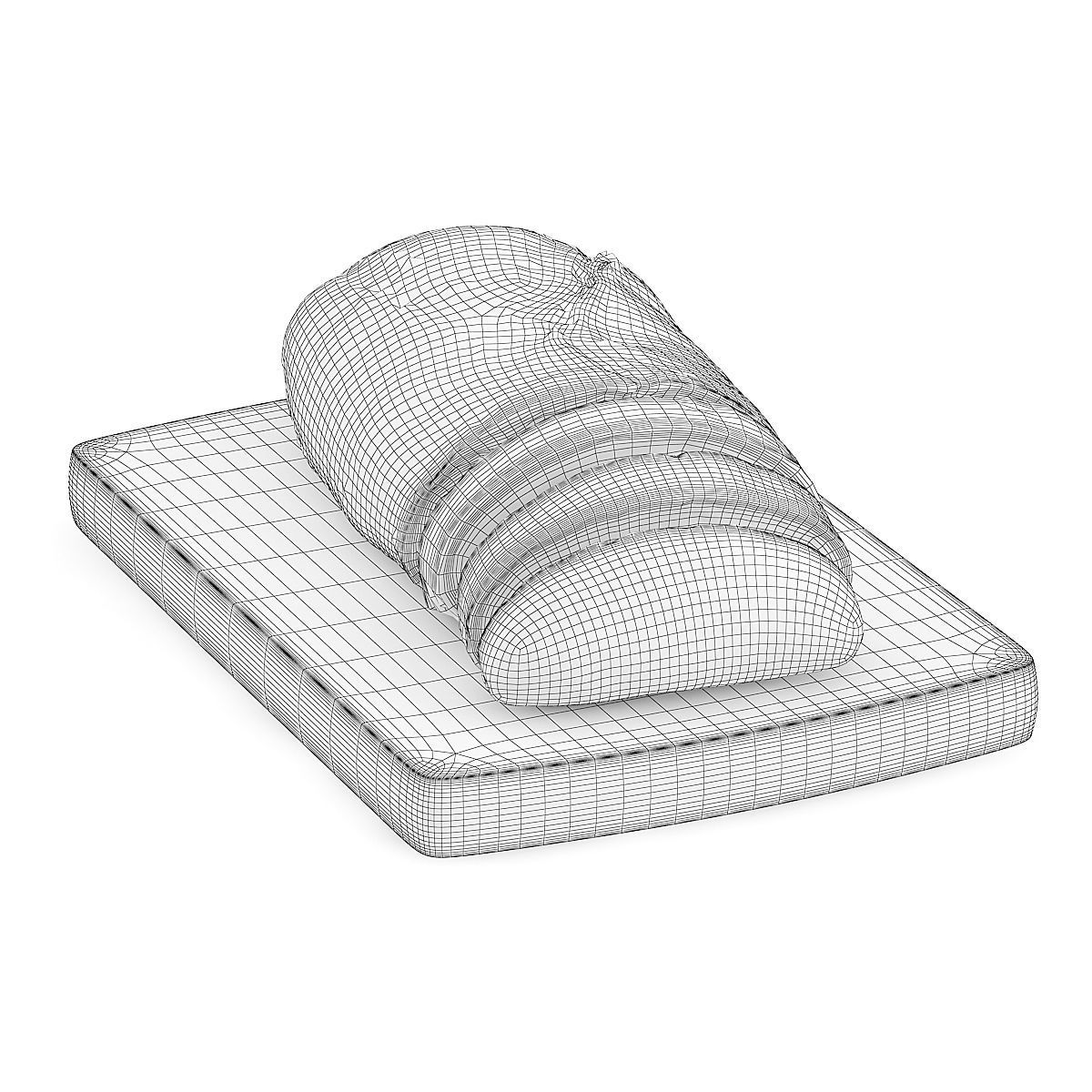 Sliced Bread on Wooden Board 3D model_1