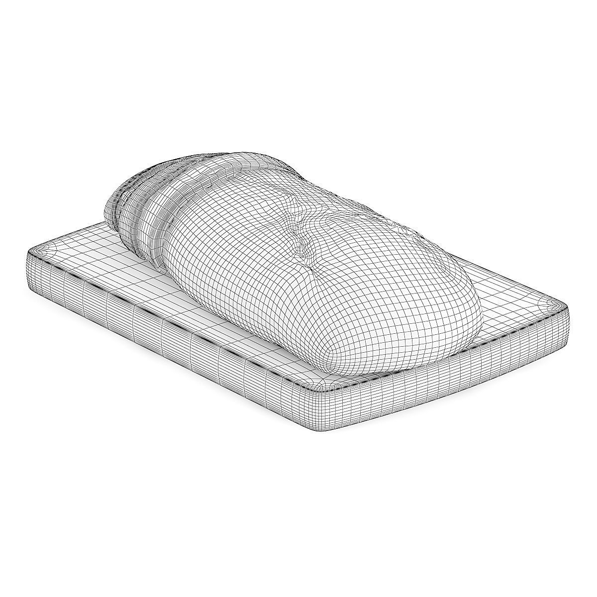 Sliced Bread on Wooden Board 3D model_3