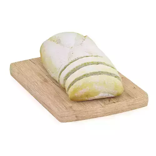Sliced Bread on Wooden Board