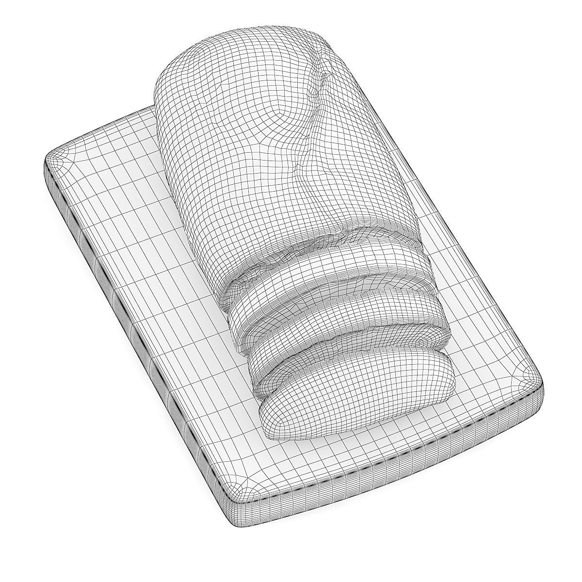 Sliced Bread on Wooden Board 3D model_5