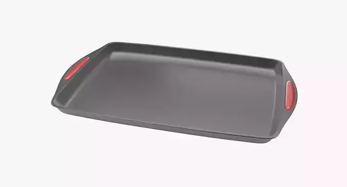 Tray 3D rectangular baking pan with handles