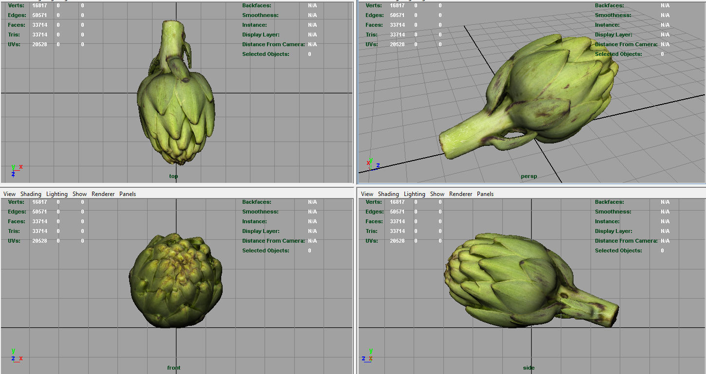 Artichoke Low-poly 3D model_6