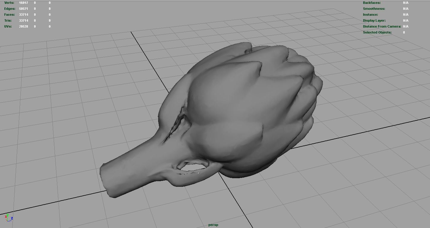 Artichoke Low-poly 3D model_3
