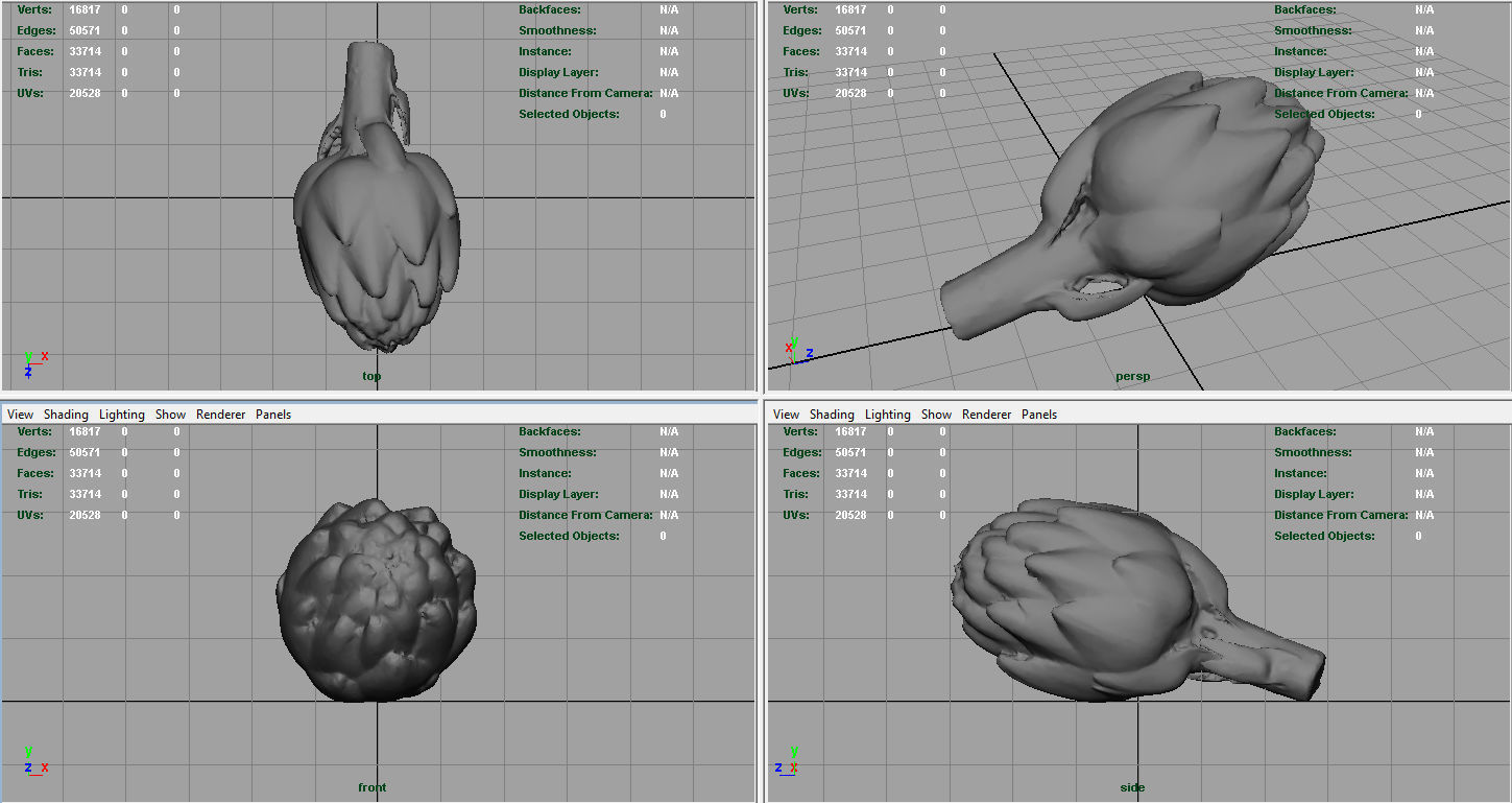 Artichoke Low-poly 3D model_7