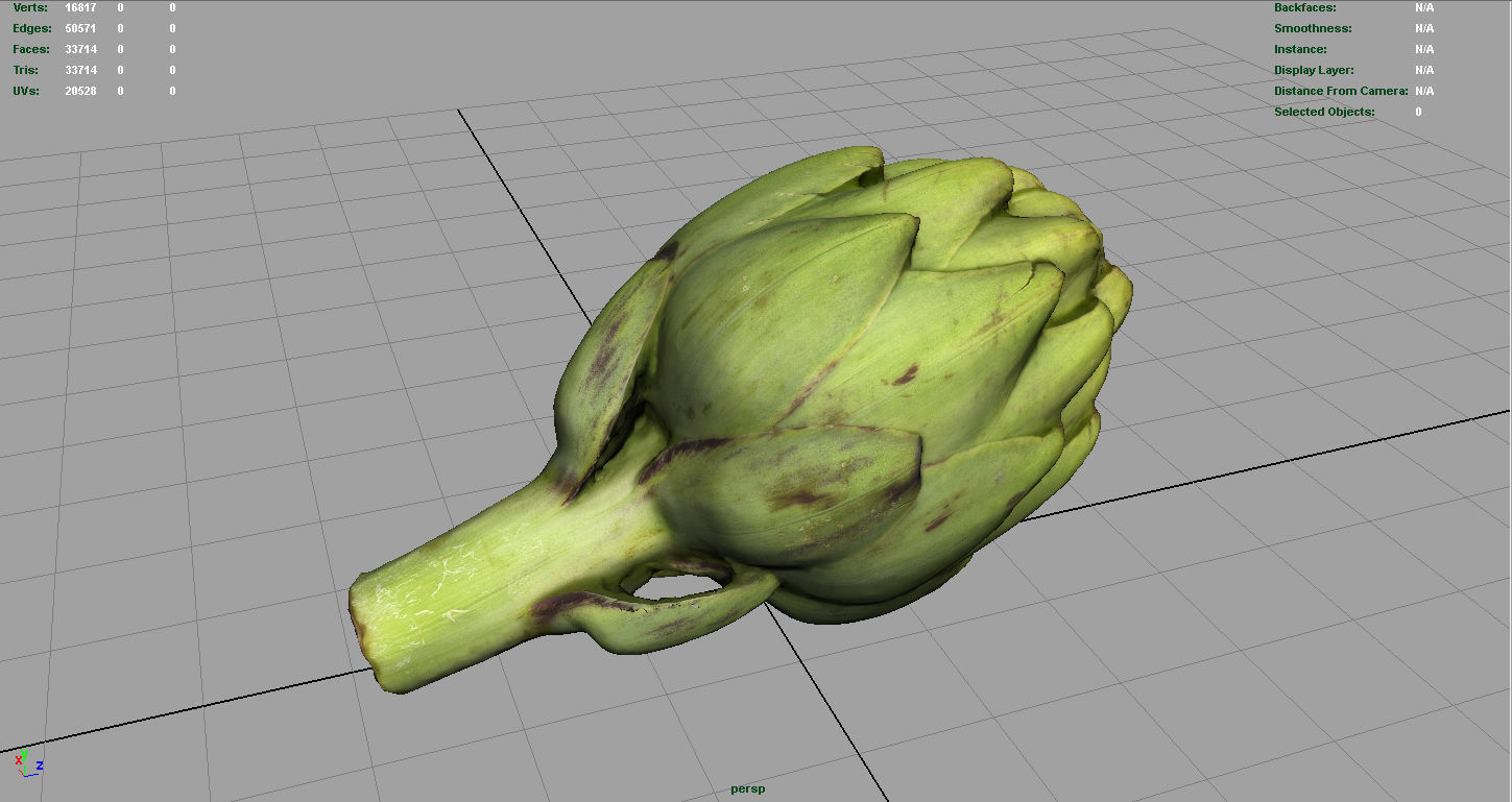 Artichoke Low-poly 3D model_4