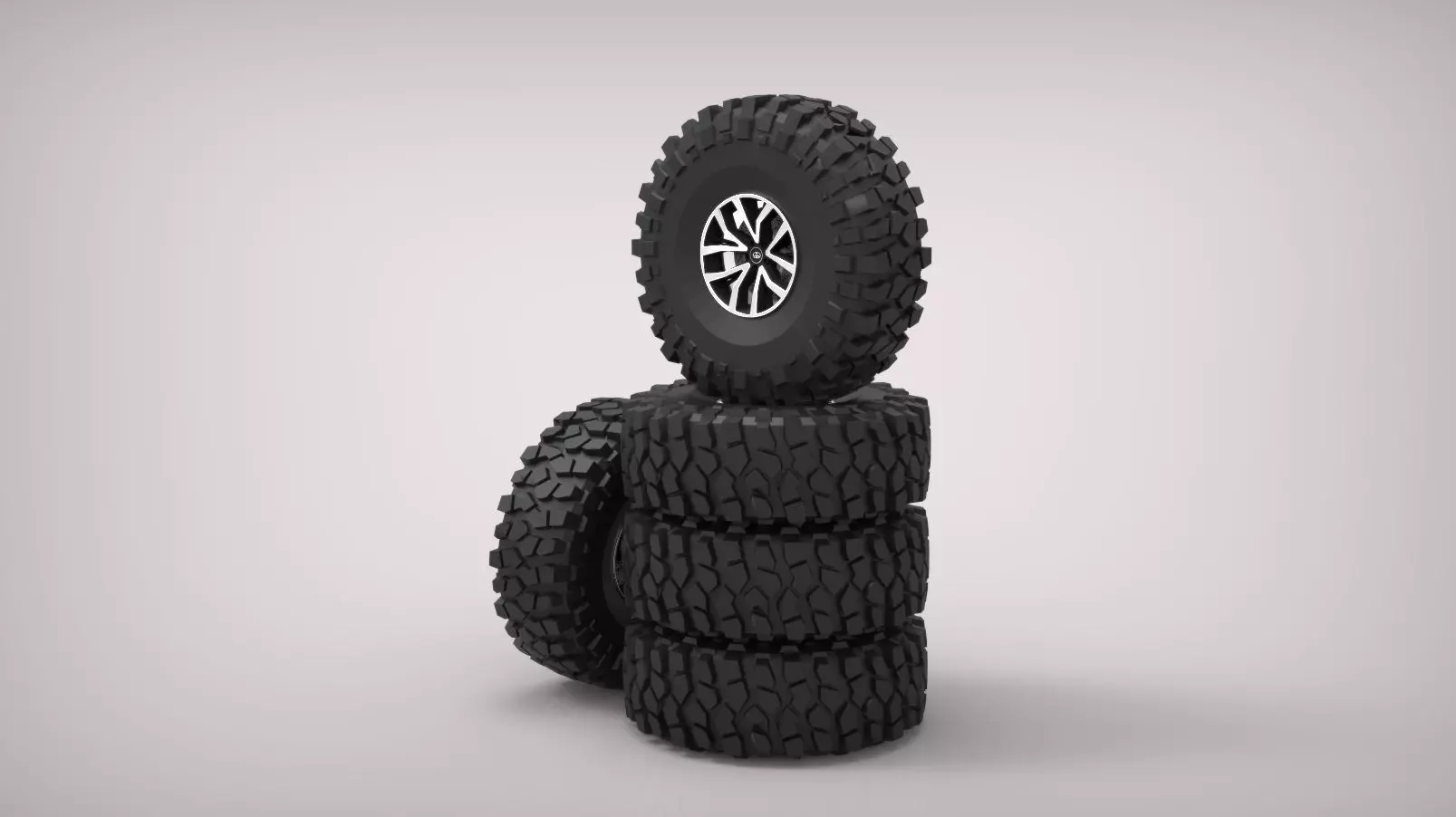 GENERIC TIRE WITH TOYOTA RIM Low-poly 3D model