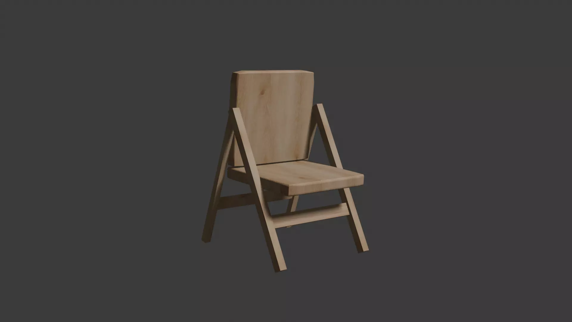 Beige Wooden Chair 3D model