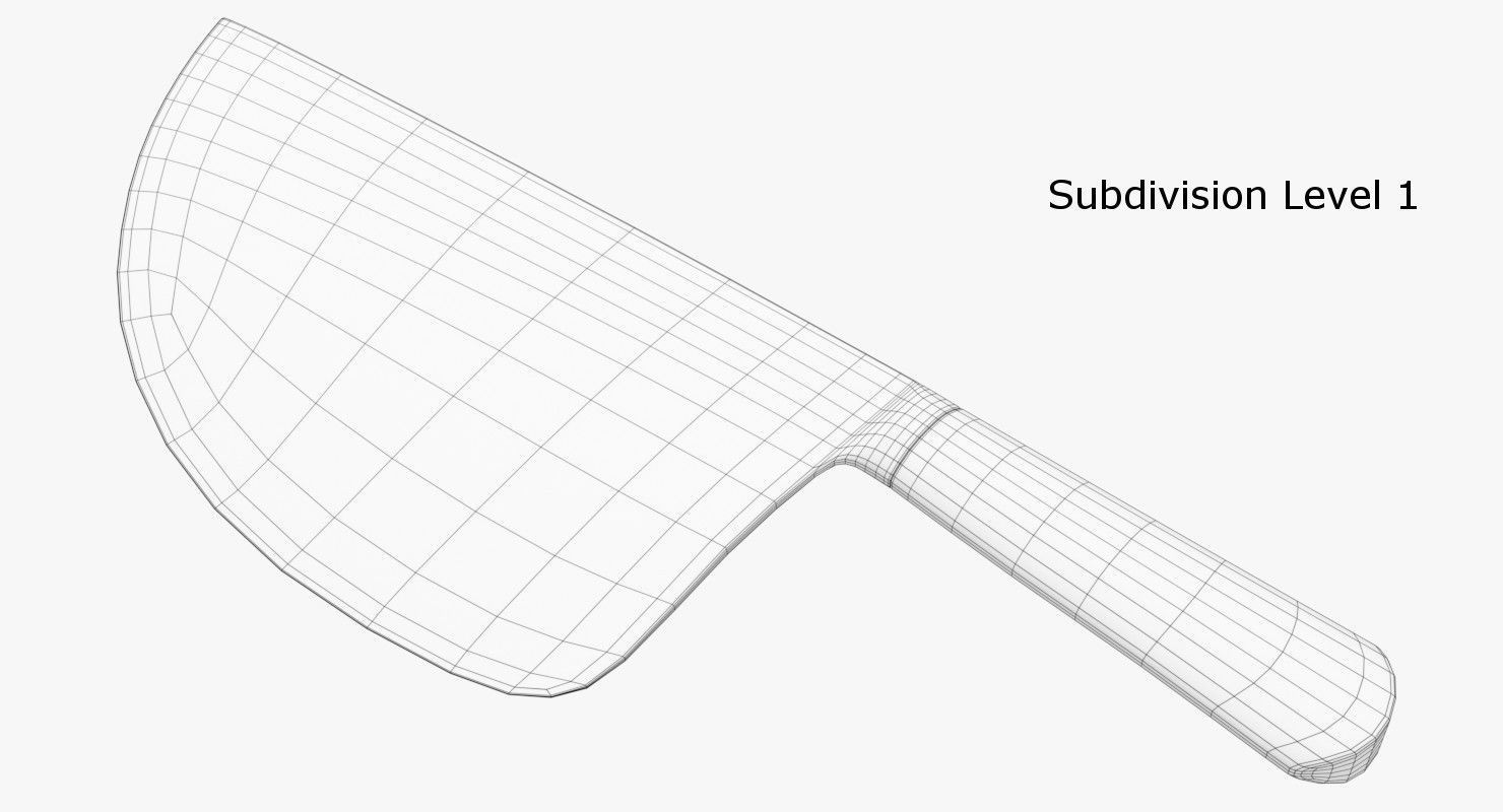 Cleaver 4 knife 3D model_5