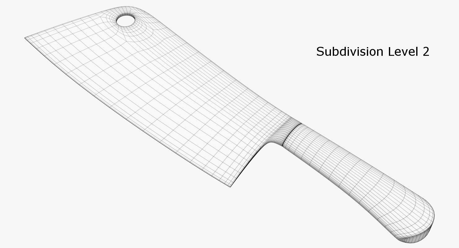 Cleaver Collection kitchen knife 3D model_12