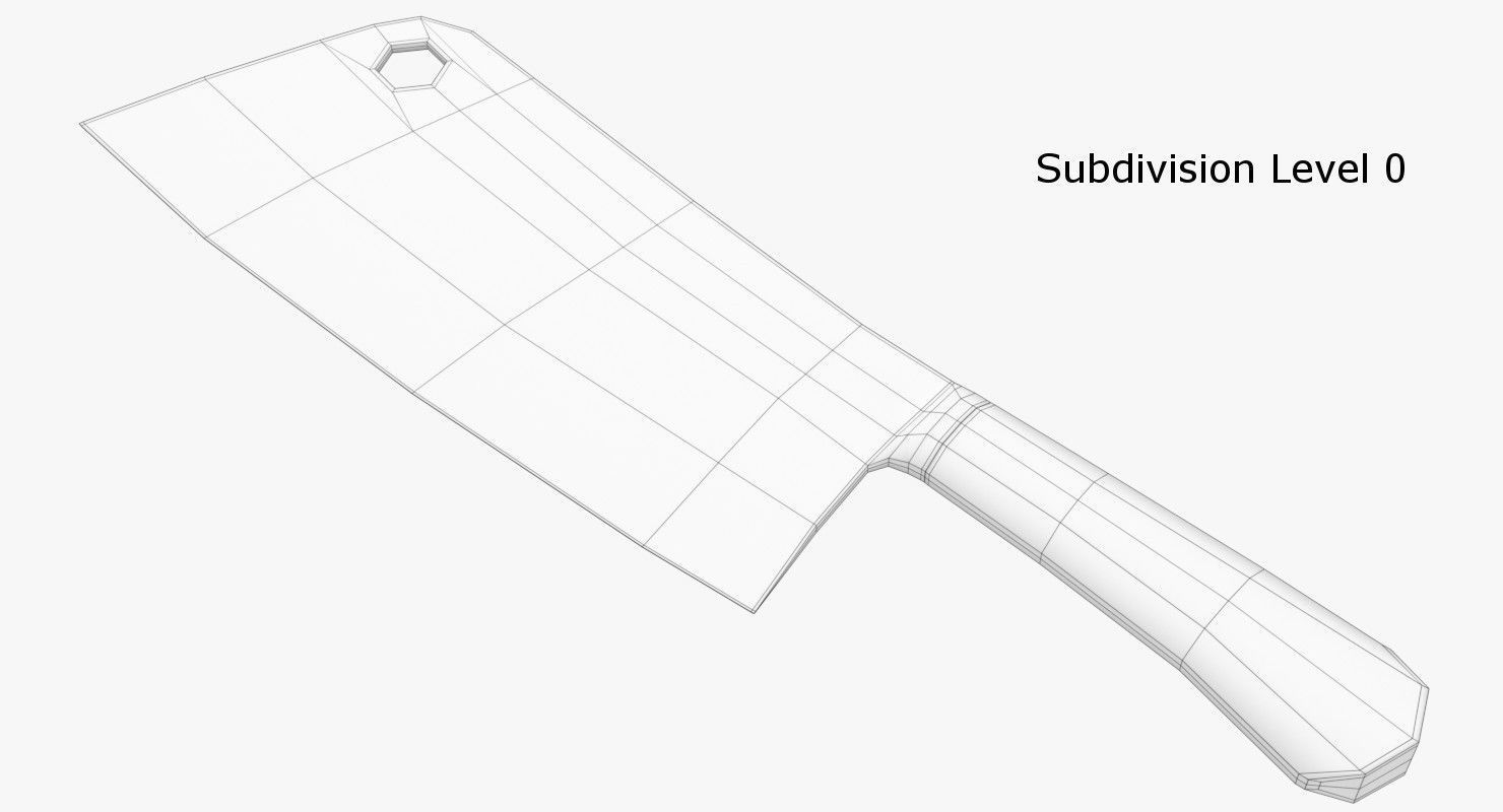 Cleaver Collection kitchen knife 3D model_10